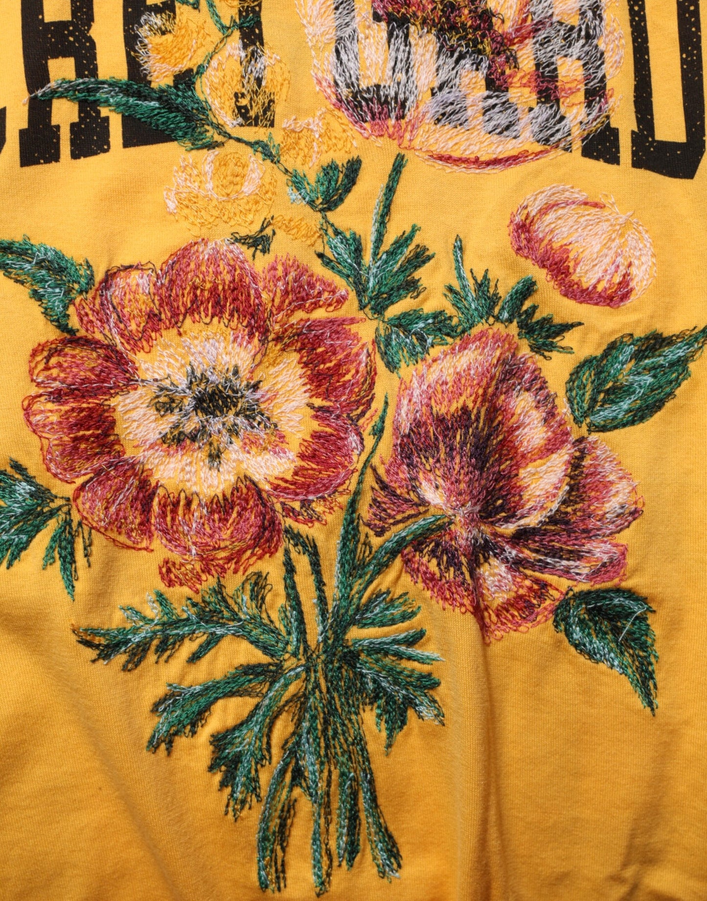Camiseta de algodón con cuello redondo, estampado floral Yellow Secret Garden de Dolce & Gabbana