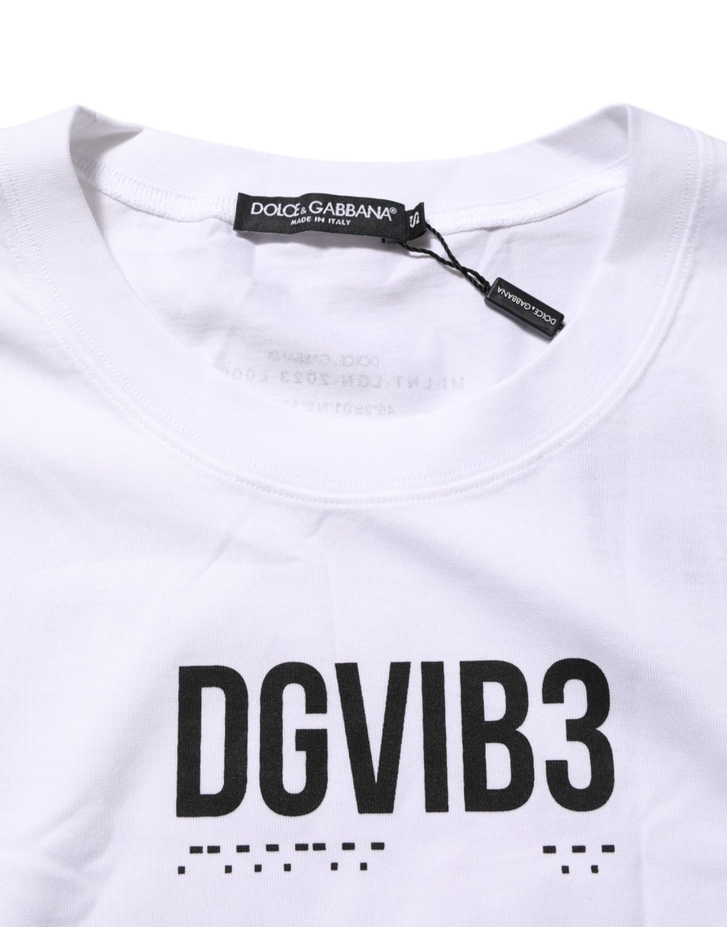 Camiseta sin mangas estampada de algodón blanco de Dolce & Gabbana