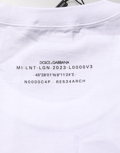 Camiseta sin mangas estampada de algodón blanco de Dolce & Gabbana