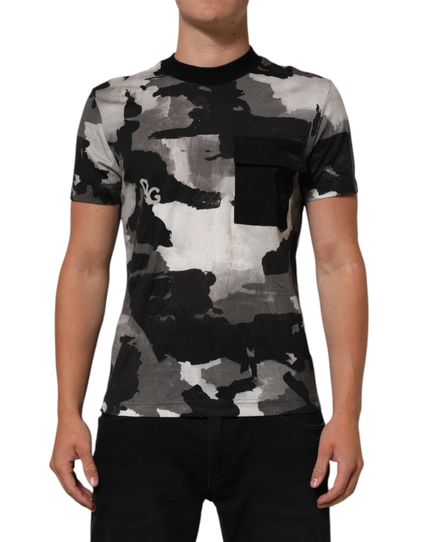 Dolce & Gabbana Camiseta de manga corta de camuflaje multicolor para hombre