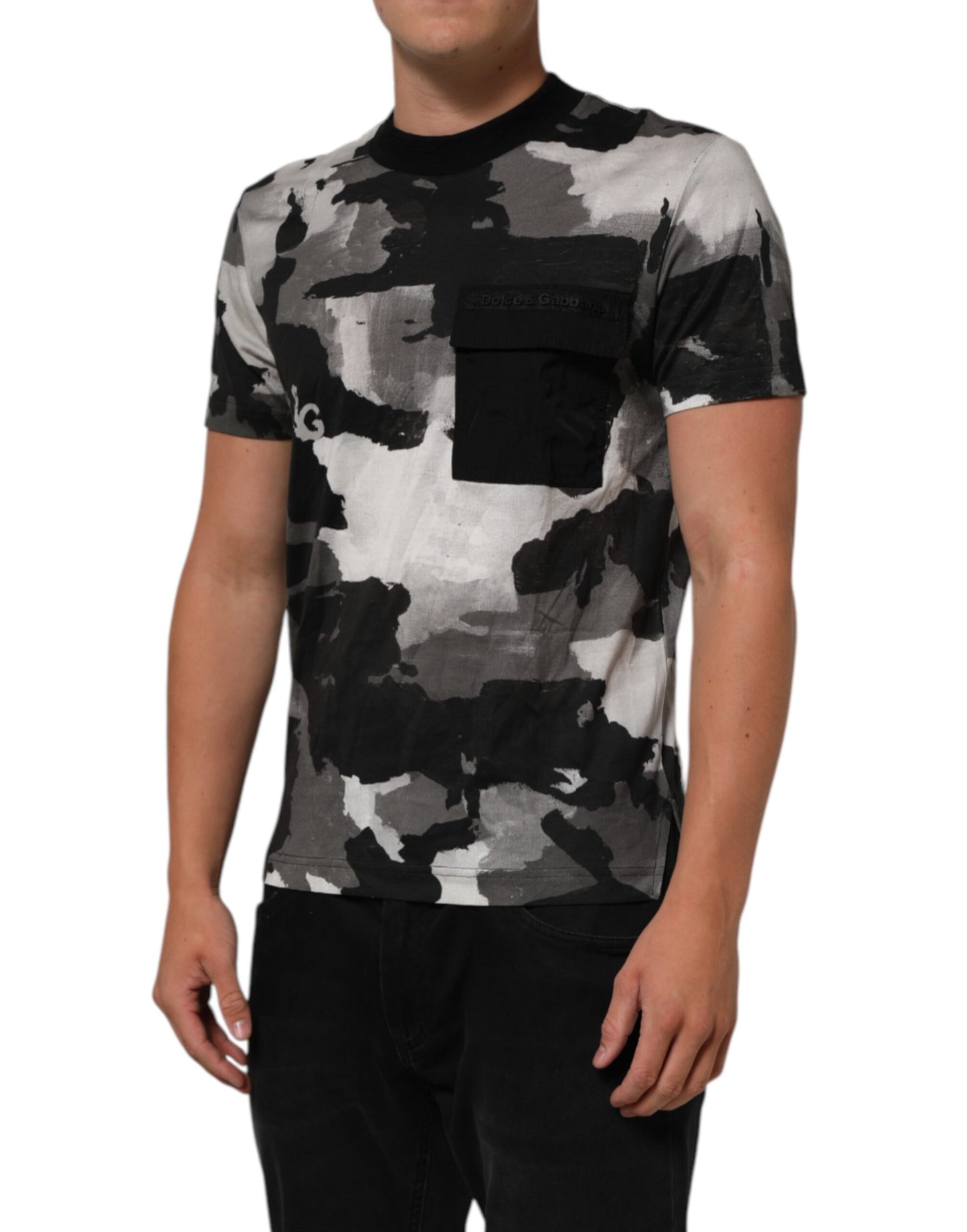 Dolce & Gabbana Camiseta de manga corta de camuflaje multicolor para hombre