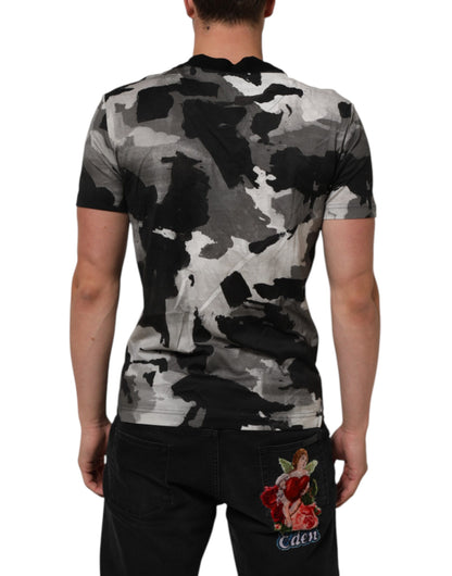 Dolce & Gabbana Camiseta de manga corta de camuflaje multicolor para hombre