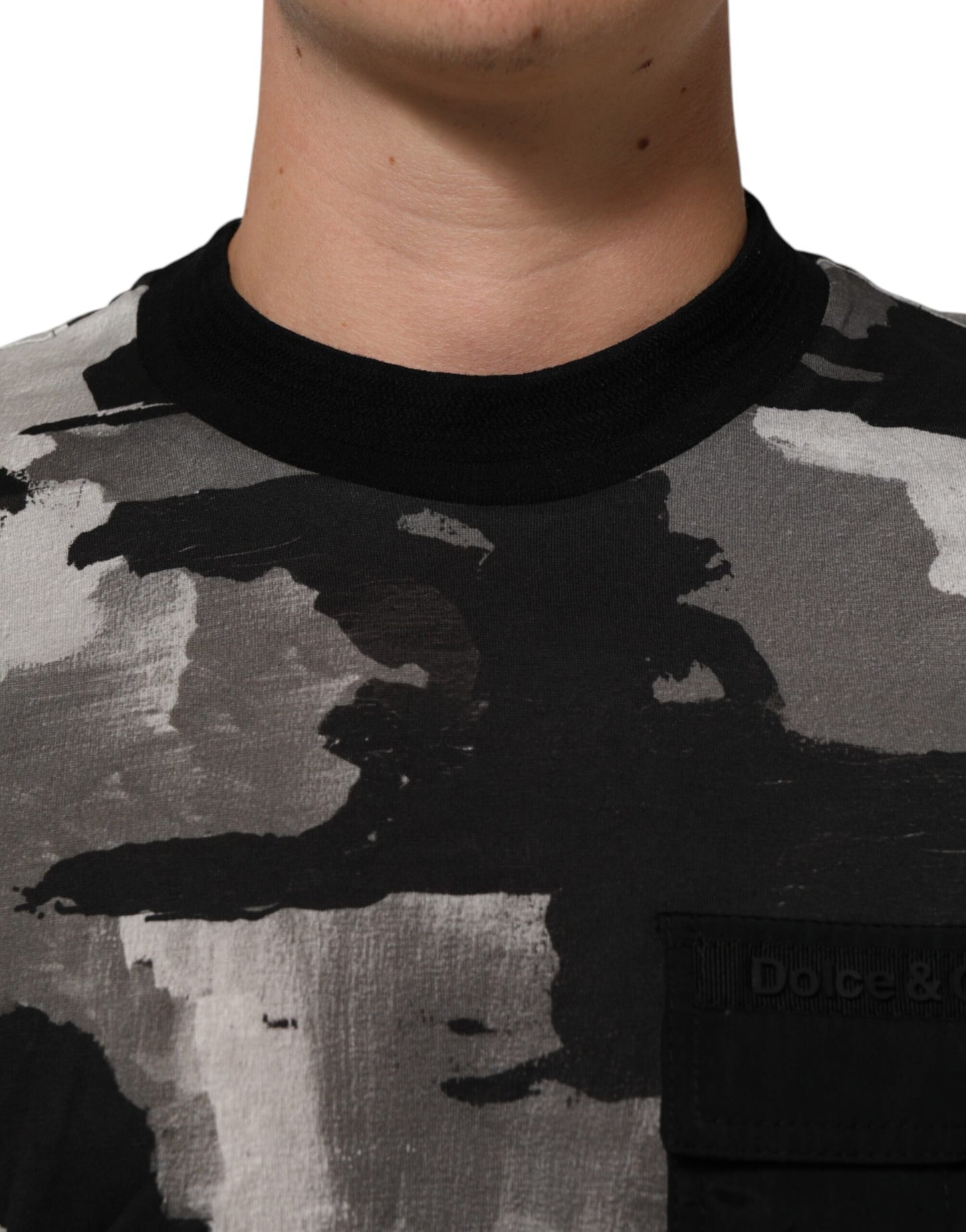 Dolce & Gabbana Camiseta de manga corta de camuflaje multicolor para hombre
