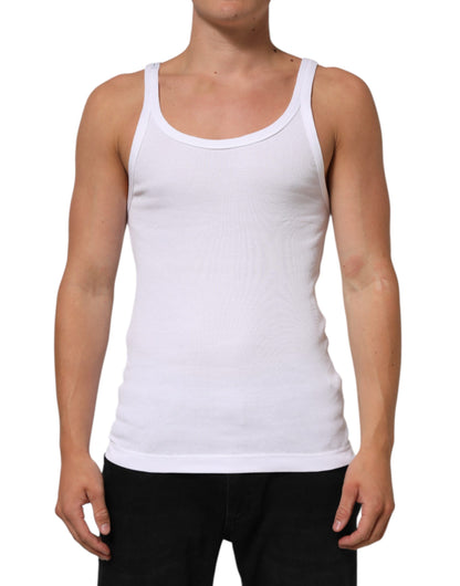 Camiseta sin mangas blanca con cuello redondo de Dolce & Gabbana