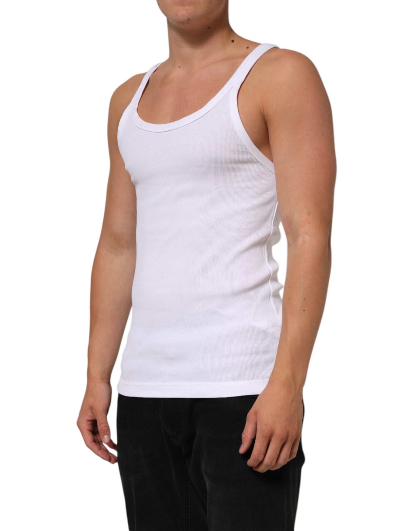 Camiseta sin mangas blanca con cuello redondo de Dolce & Gabbana