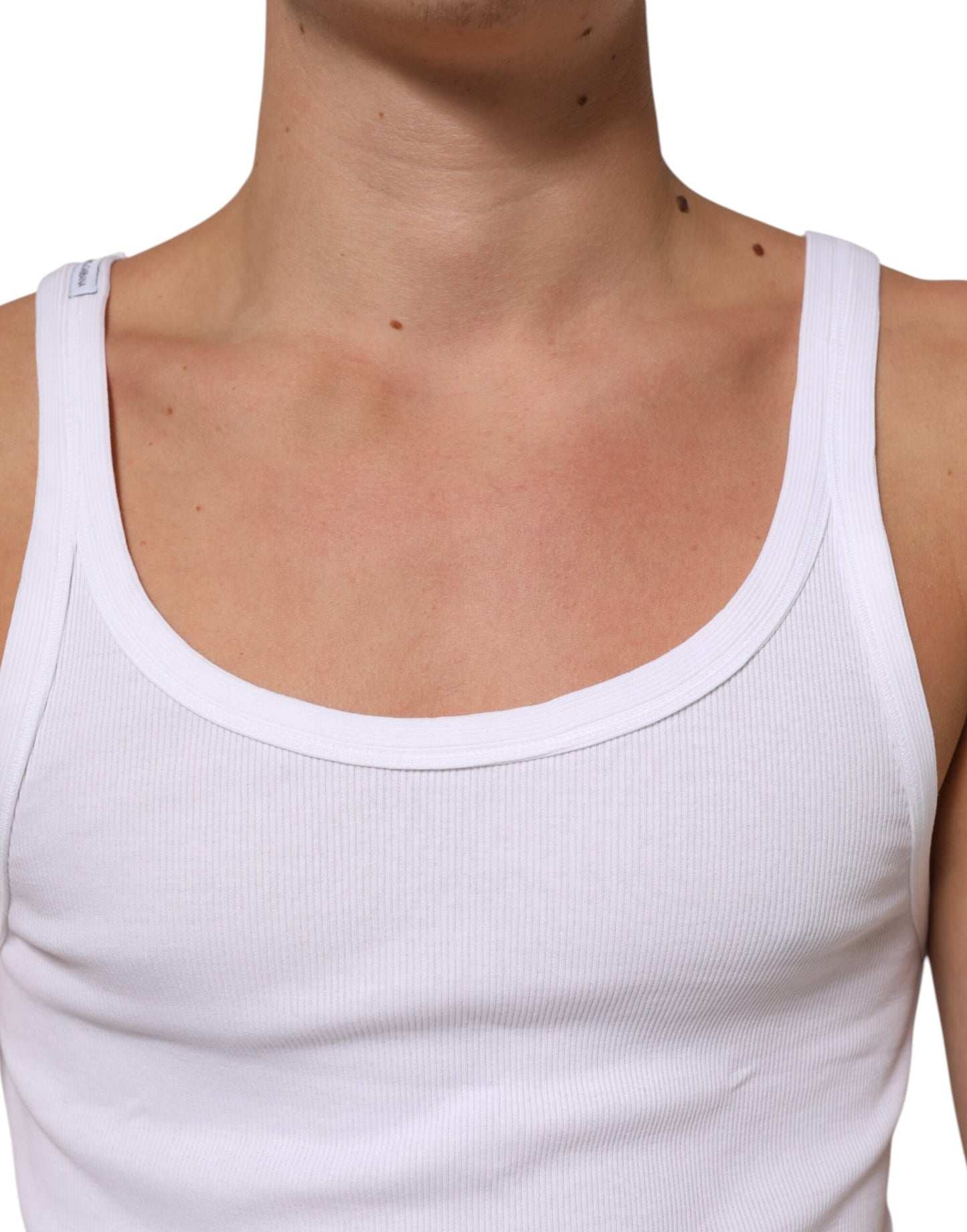 Camiseta sin mangas blanca con cuello redondo de Dolce & Gabbana