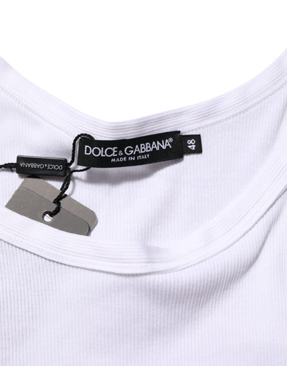 Camiseta sin mangas blanca con cuello redondo de Dolce & Gabbana
