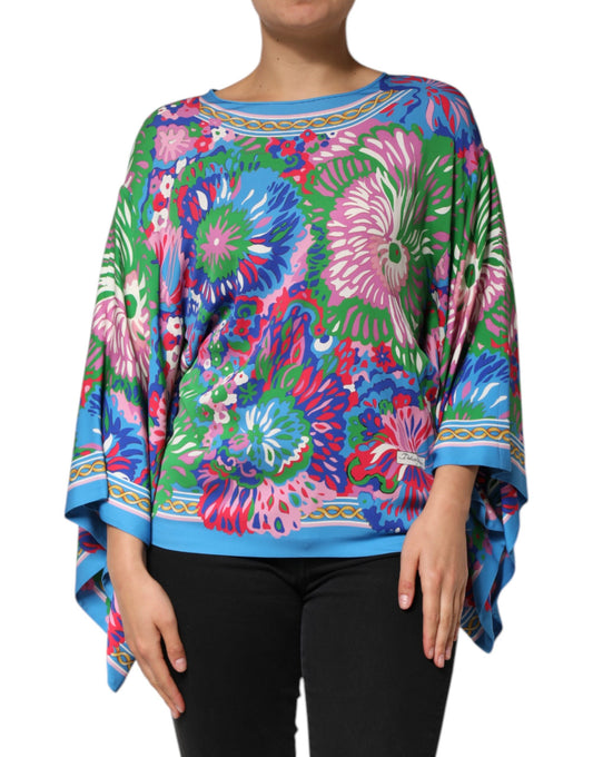 Top tipo blusa túnica de Dolce & Gabbana con estampado floral multicolor