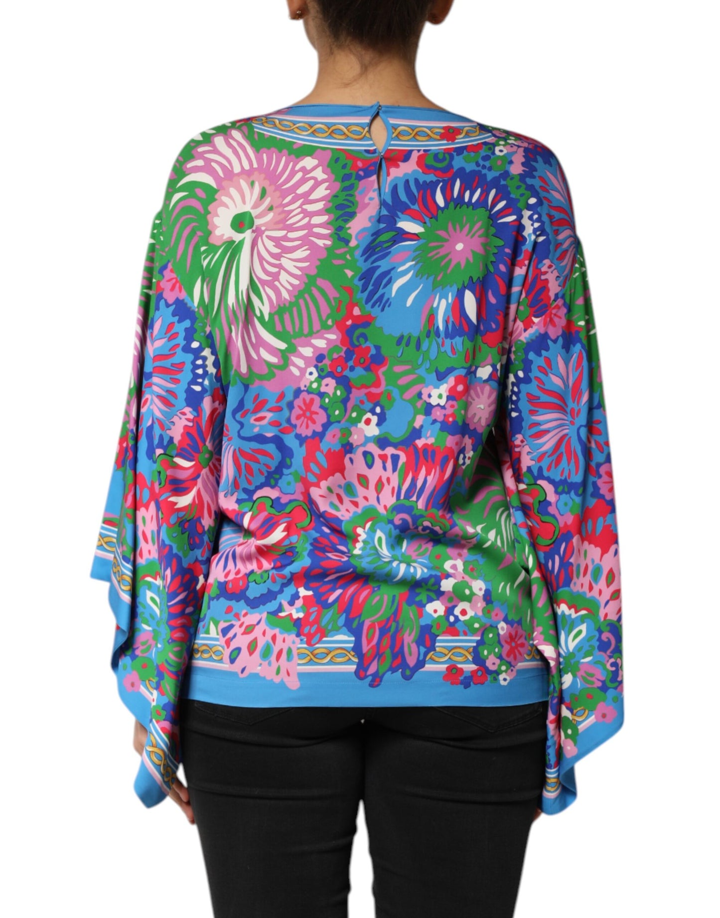 Top tipo blusa túnica de Dolce & Gabbana con estampado floral multicolor