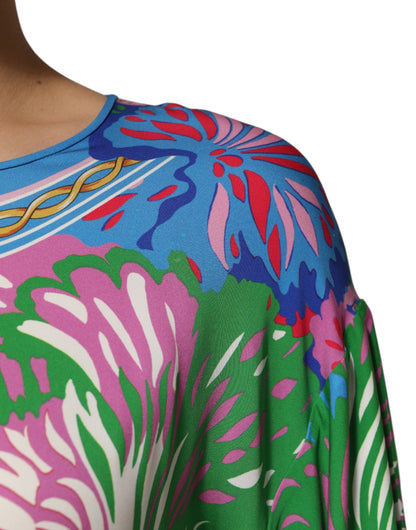 Top tipo blusa túnica de Dolce & Gabbana con estampado floral multicolor