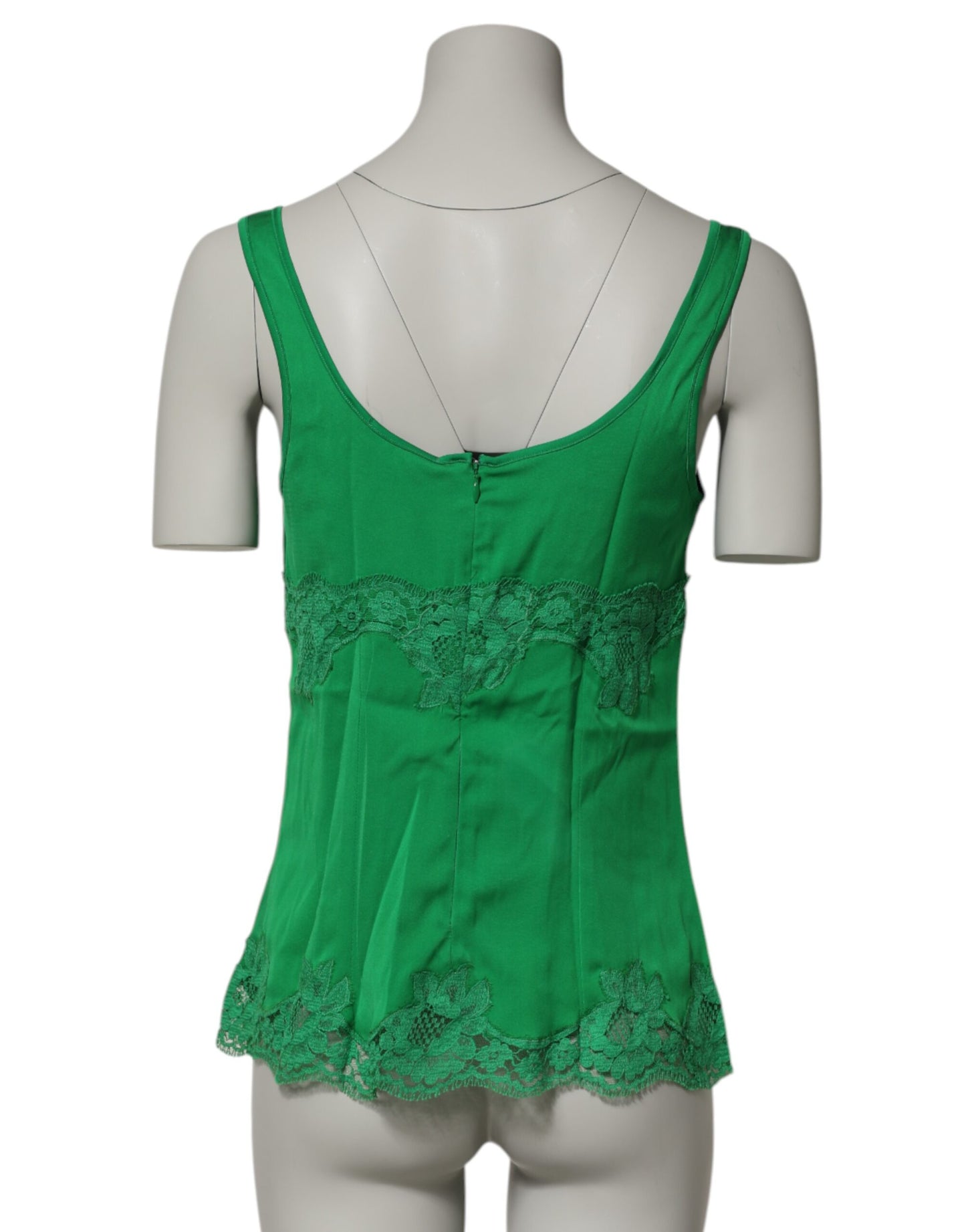 Top lencero de encaje floral verde Dolce & Gabbana