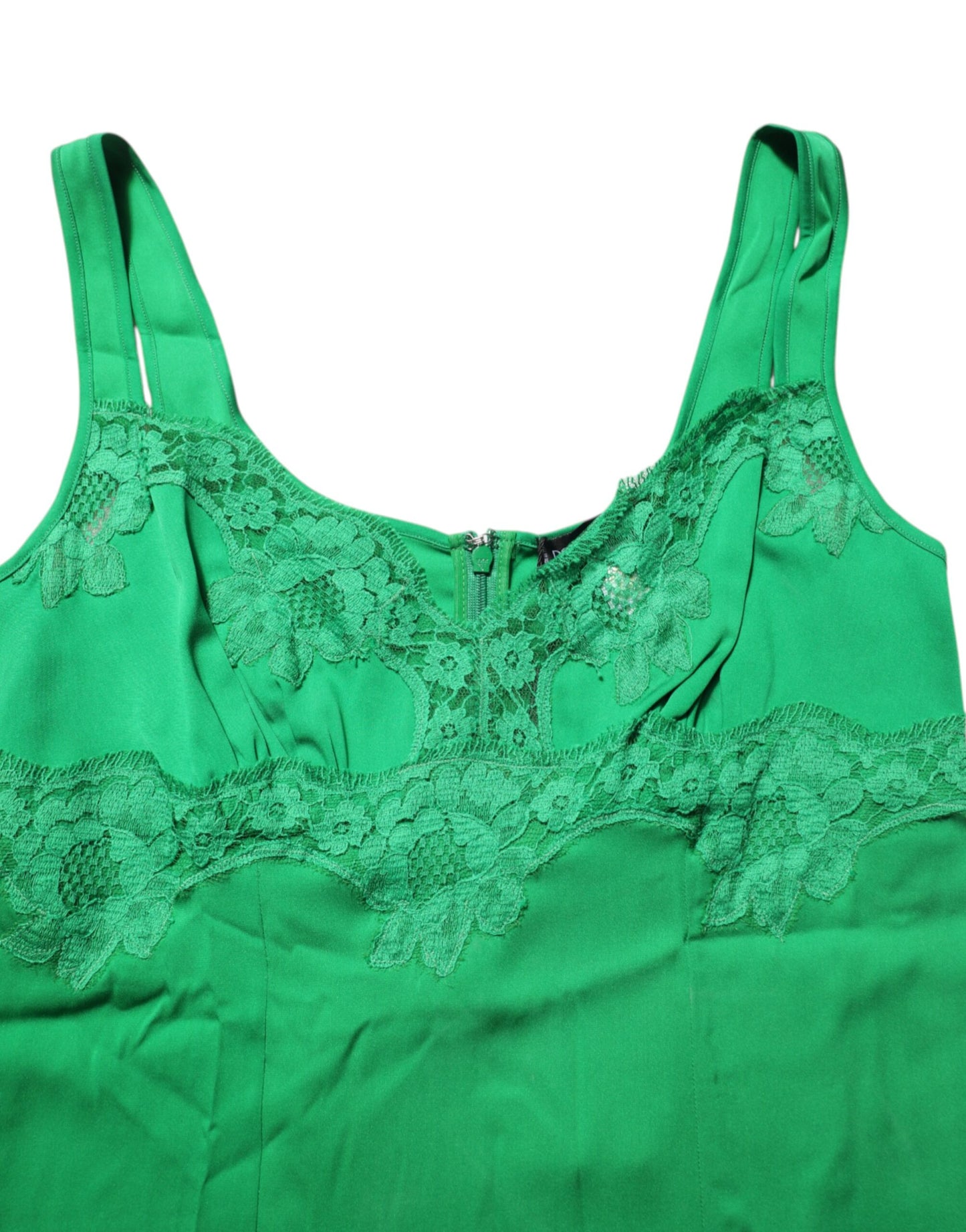 Top lencero de encaje floral verde Dolce & Gabbana