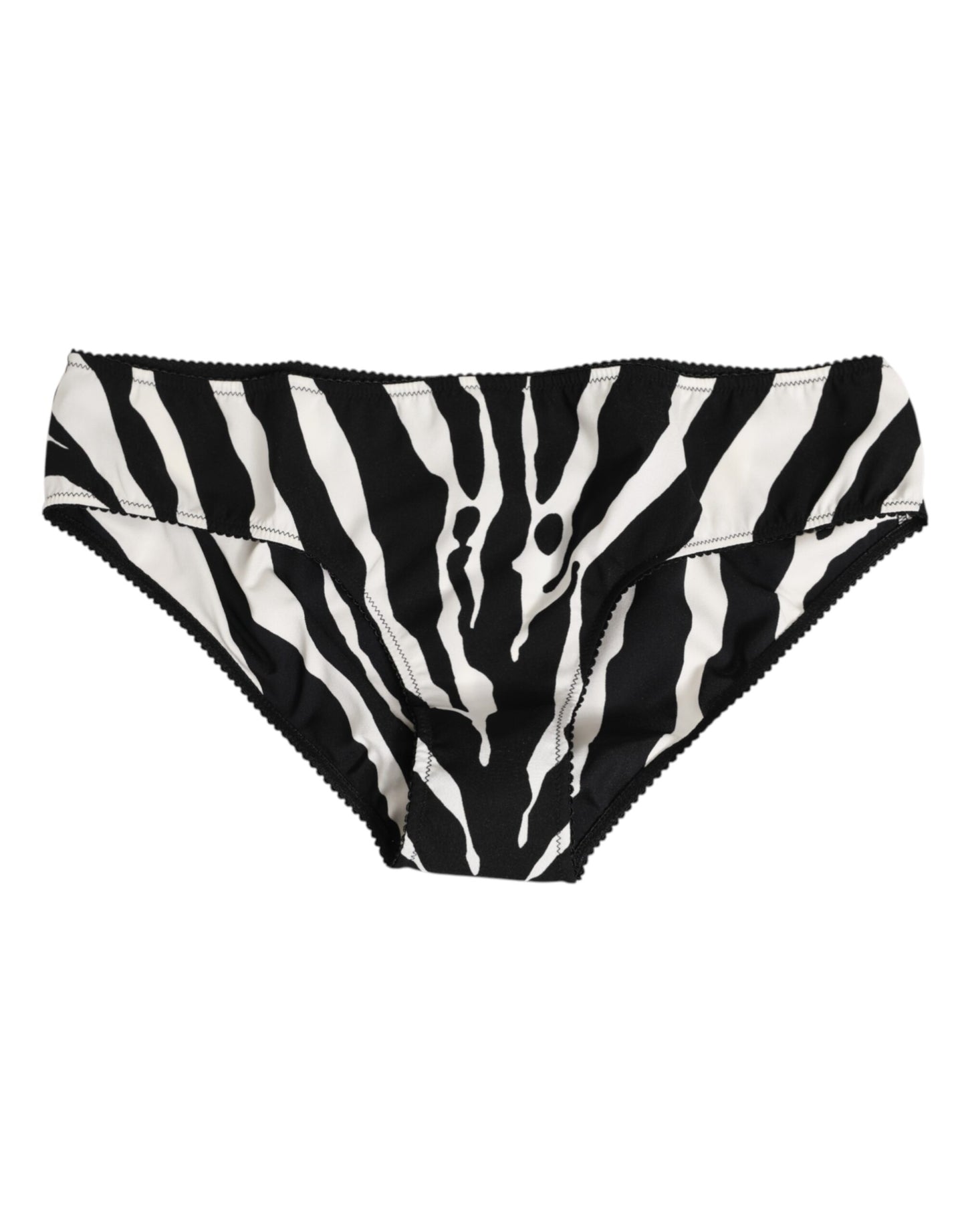 Ropa Interior Tipo Slip Estampado Cebra Blanco y Negro de Dolce & Gabbana
