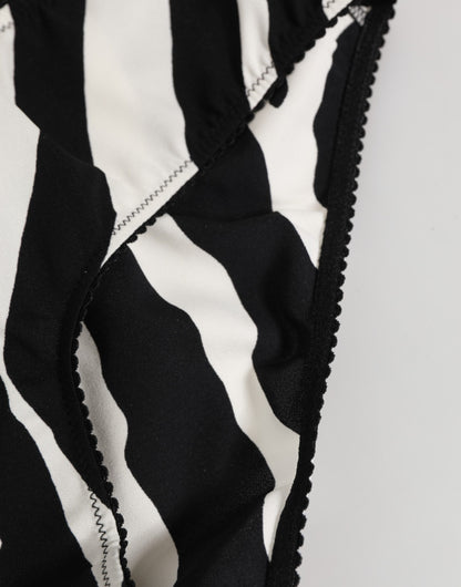 Ropa Interior Tipo Slip Estampado Cebra Blanco y Negro de Dolce & Gabbana