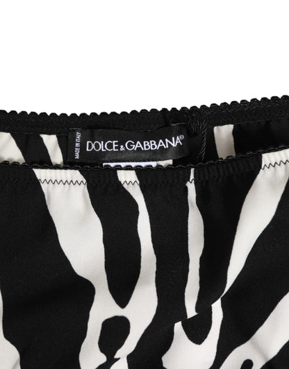 Ropa Interior Tipo Slip Estampado Cebra Blanco y Negro de Dolce & Gabbana