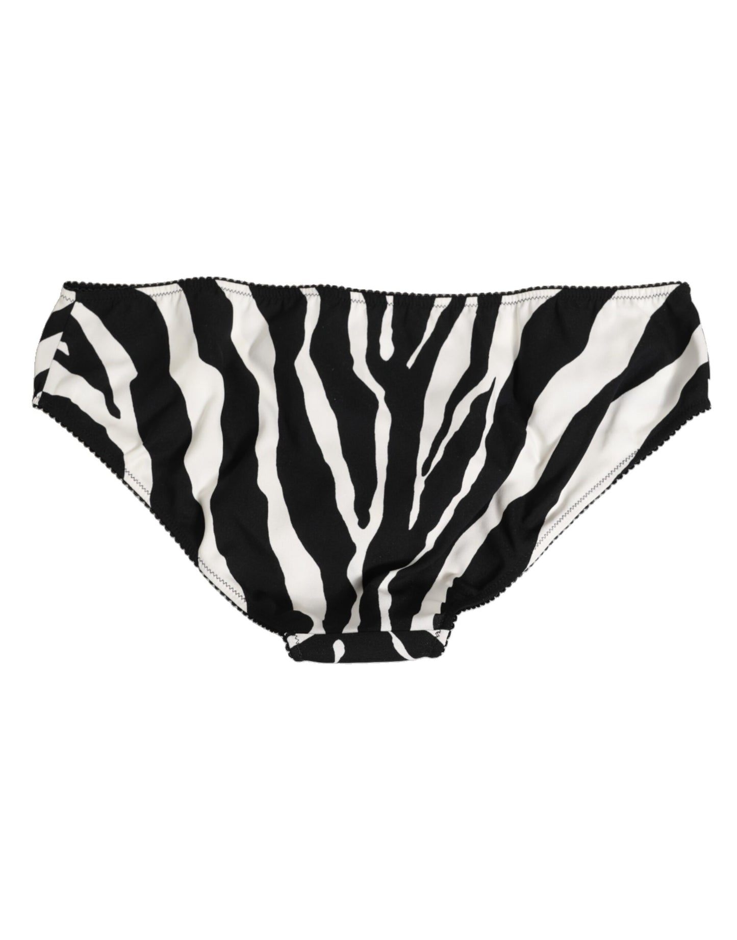 Ropa Interior Tipo Slip Estampado Cebra Blanco y Negro de Dolce & Gabbana