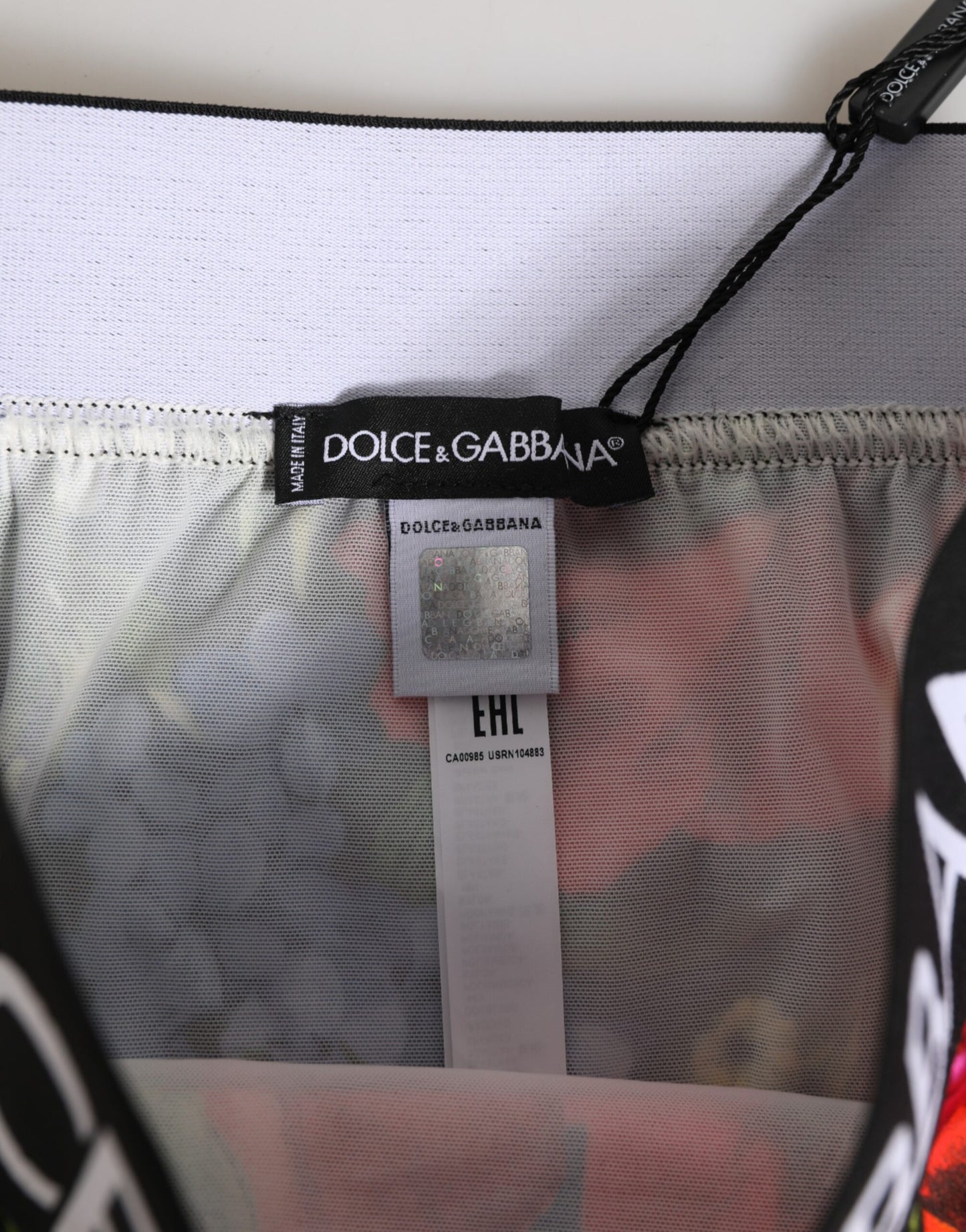 Ropa Interior Tipo Braguita de Cintura Alta con Estampado Floral Multicolor Dolce & Gabbana