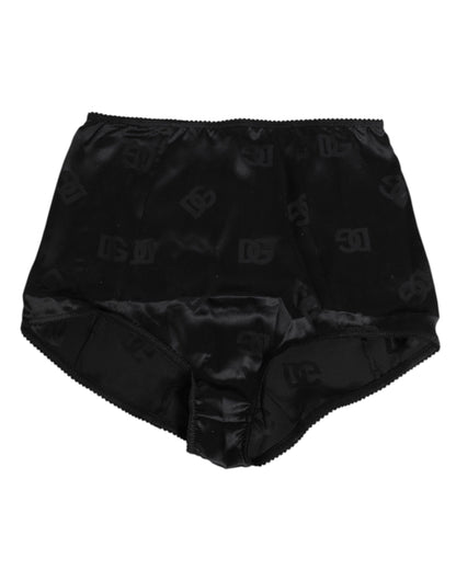 Dolce & Gabbana Ropa interior de faja de seda elástica negra de talle alto