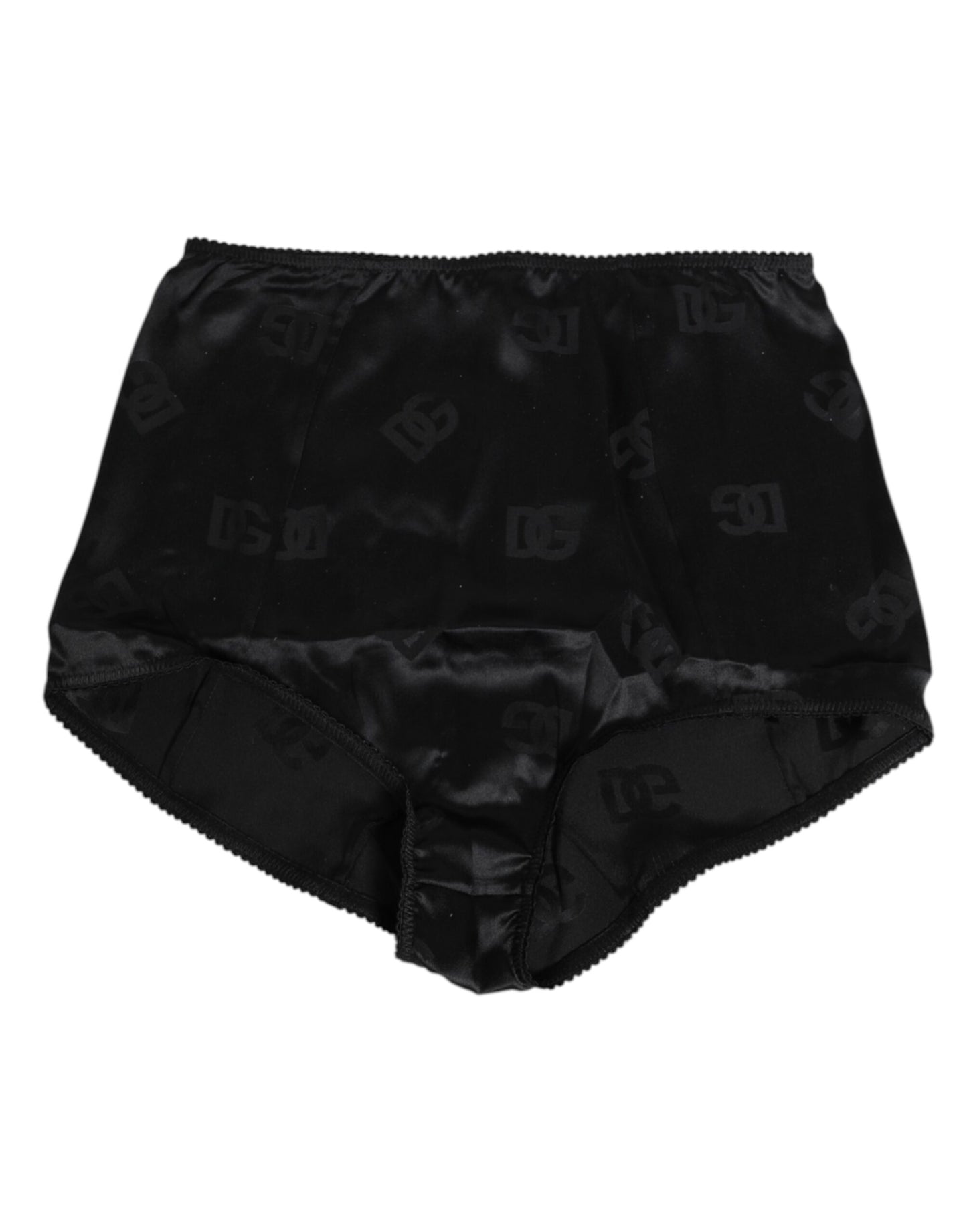 Dolce & Gabbana Ropa interior de faja de seda elástica negra de talle alto
