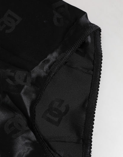 Dolce & Gabbana Ropa interior de faja de seda elástica negra de talle alto