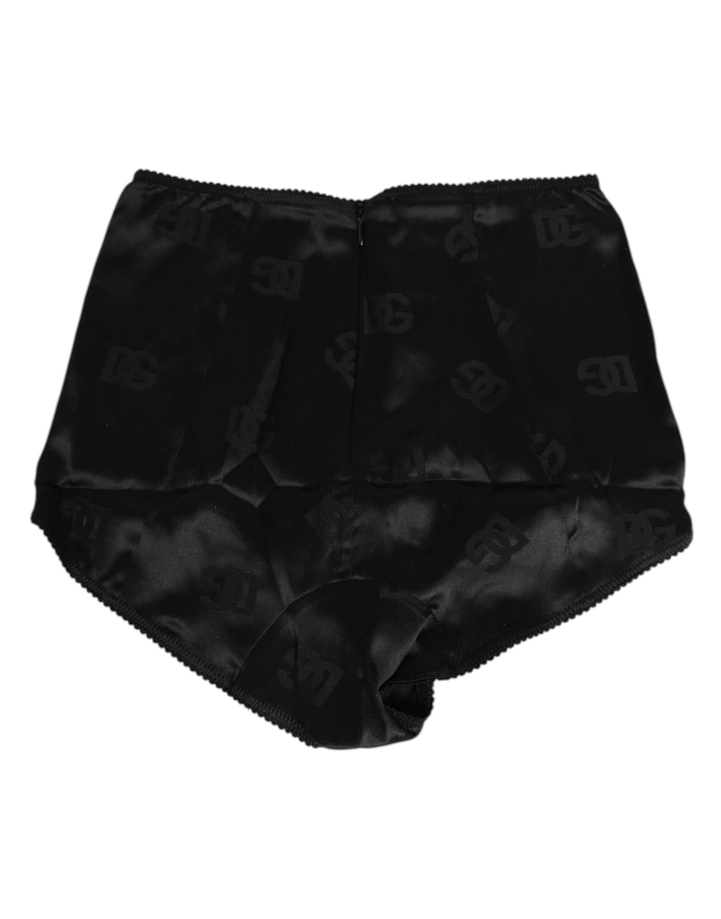 Dolce & Gabbana Ropa interior de faja de seda elástica negra de talle alto