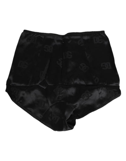 Dolce & Gabbana Ropa interior de faja de seda elástica negra de talle alto