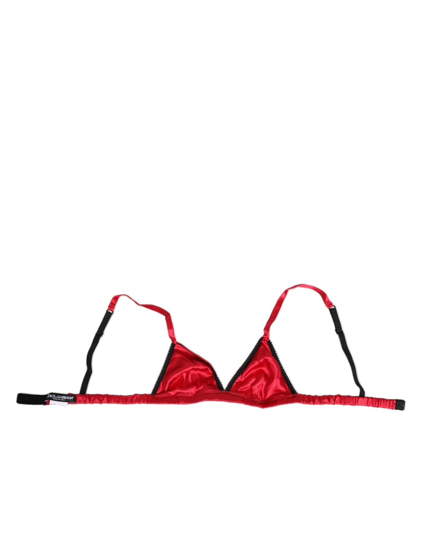 Sujetador de copa blanda de triángulo en satén de seda rojo de Dolce & Gabbana Ropa interior