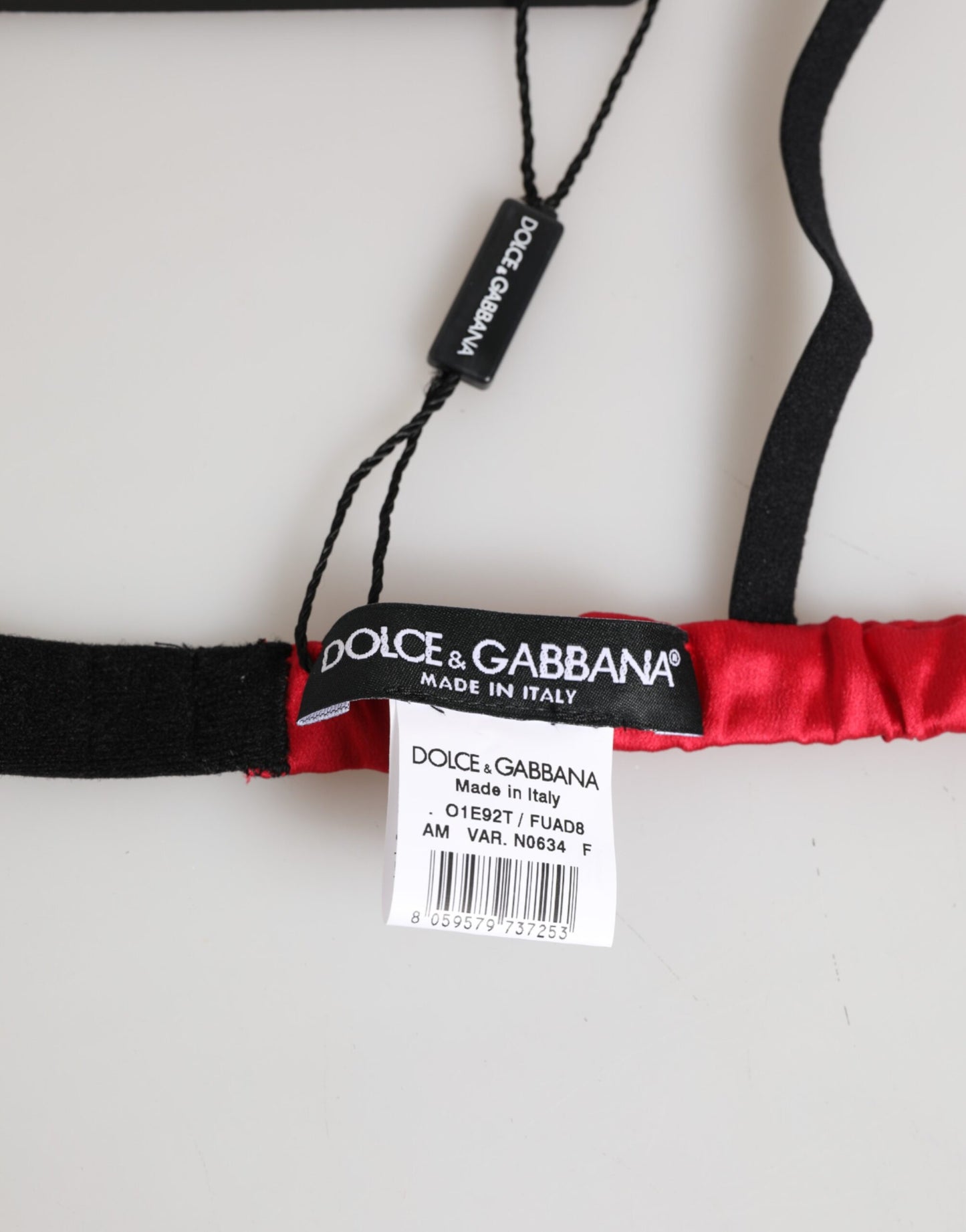 Sujetador de copa blanda de triángulo en satén de seda rojo de Dolce & Gabbana Ropa interior