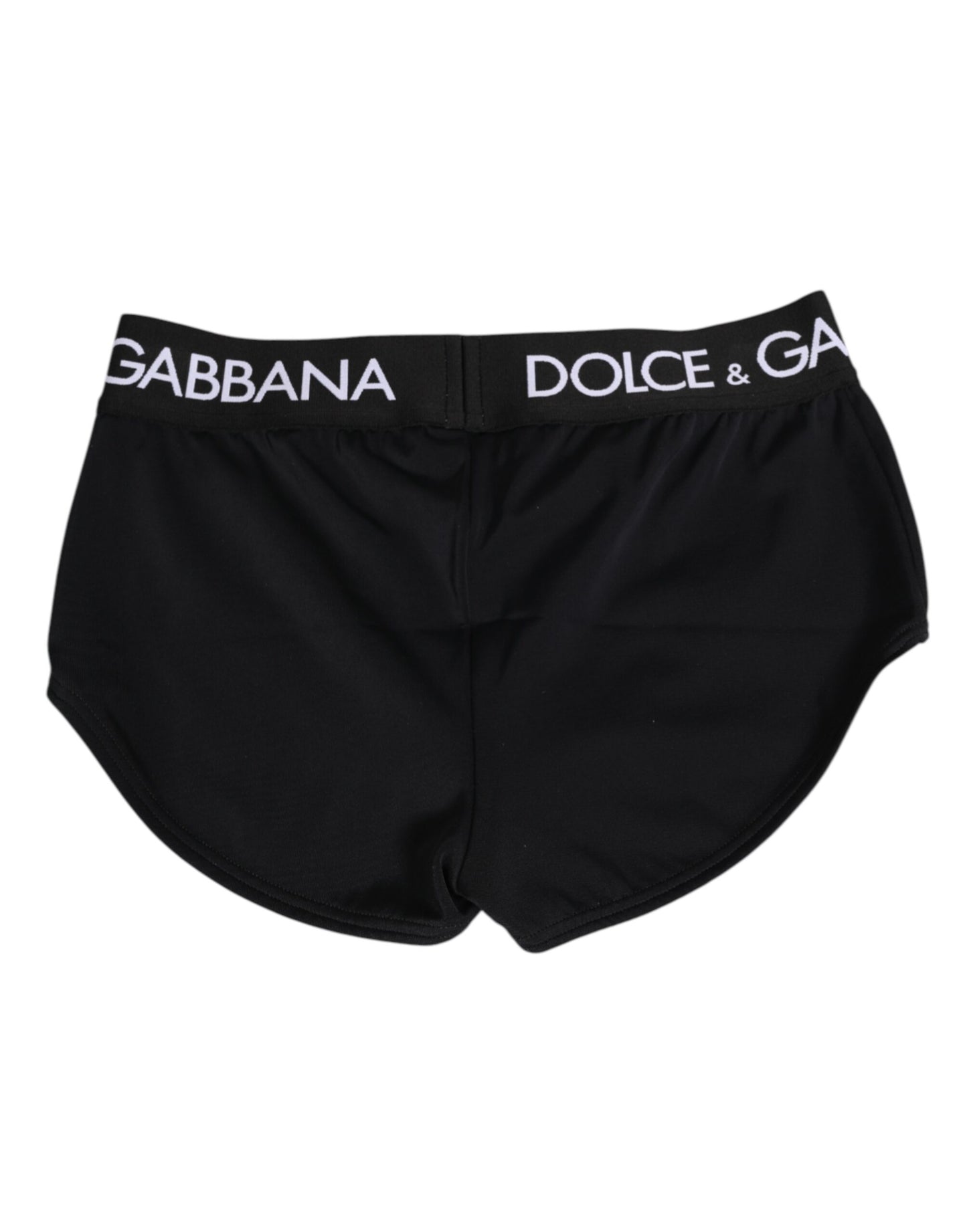 Calzoncillos bóxer cortos Dolce & Gabbana negros de nailon con logotipo en la cintura