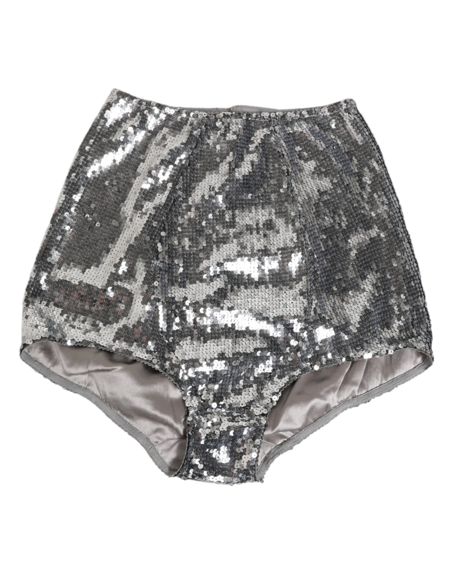 Ropa Interior Dolce & Gabbana de Nailon Plateado con Lentejuelas, Faja Braguita