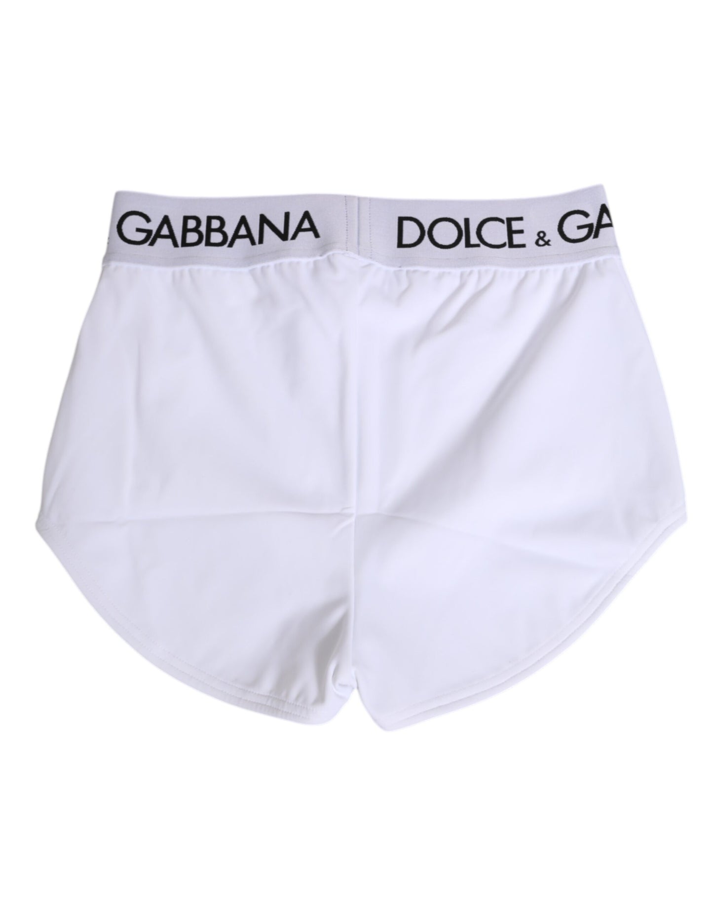 Ropa interior Dolce & Gabbana, shorts de nailon blanco con logotipo en la cintura