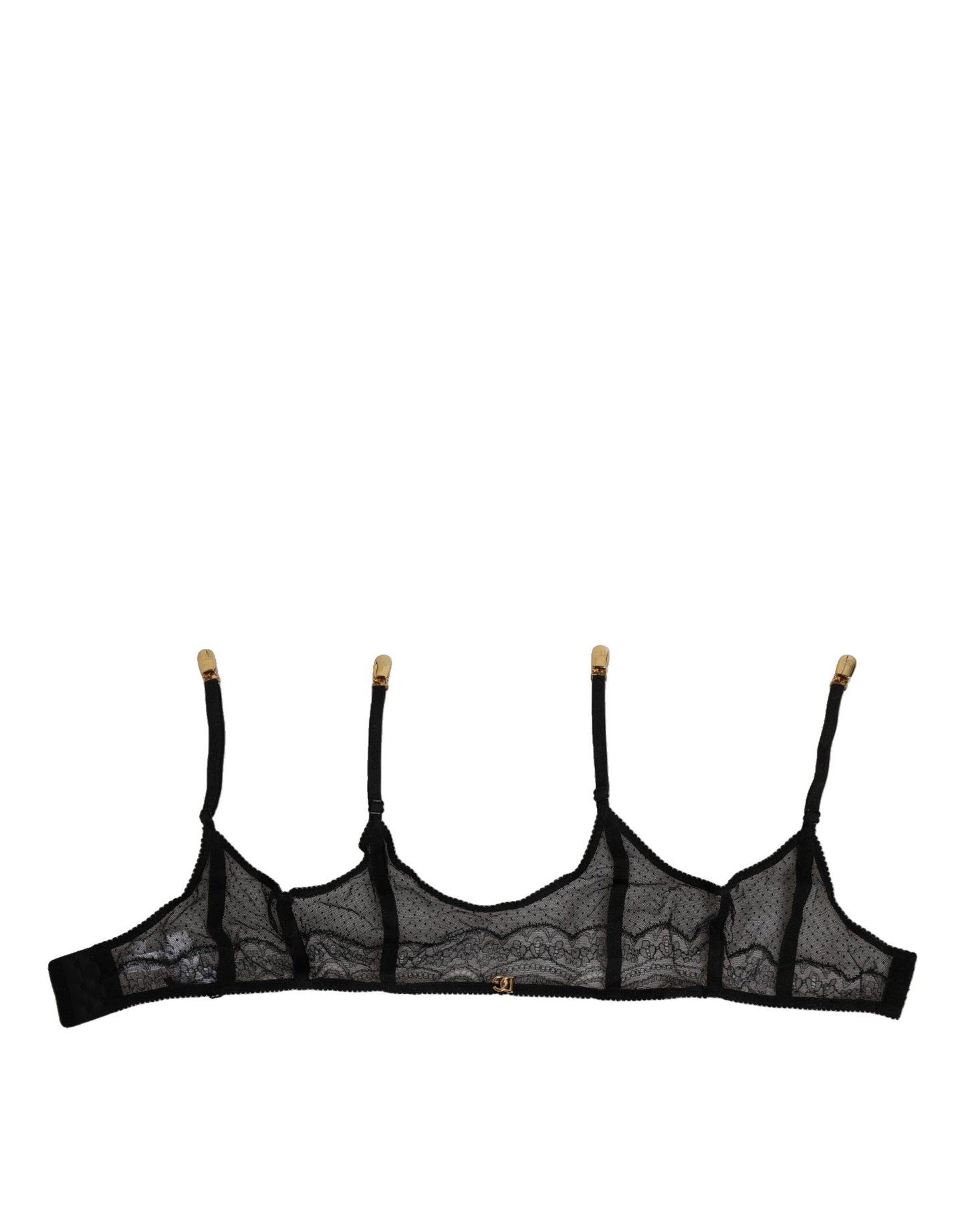 Ropa interior de liga con tiras de nylon de encaje floral negro de Dolce & Gabbana