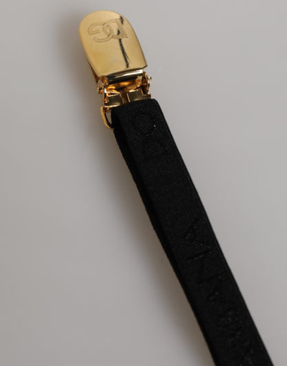 Ropa interior de liga con tiras de nylon de encaje floral negro de Dolce & Gabbana