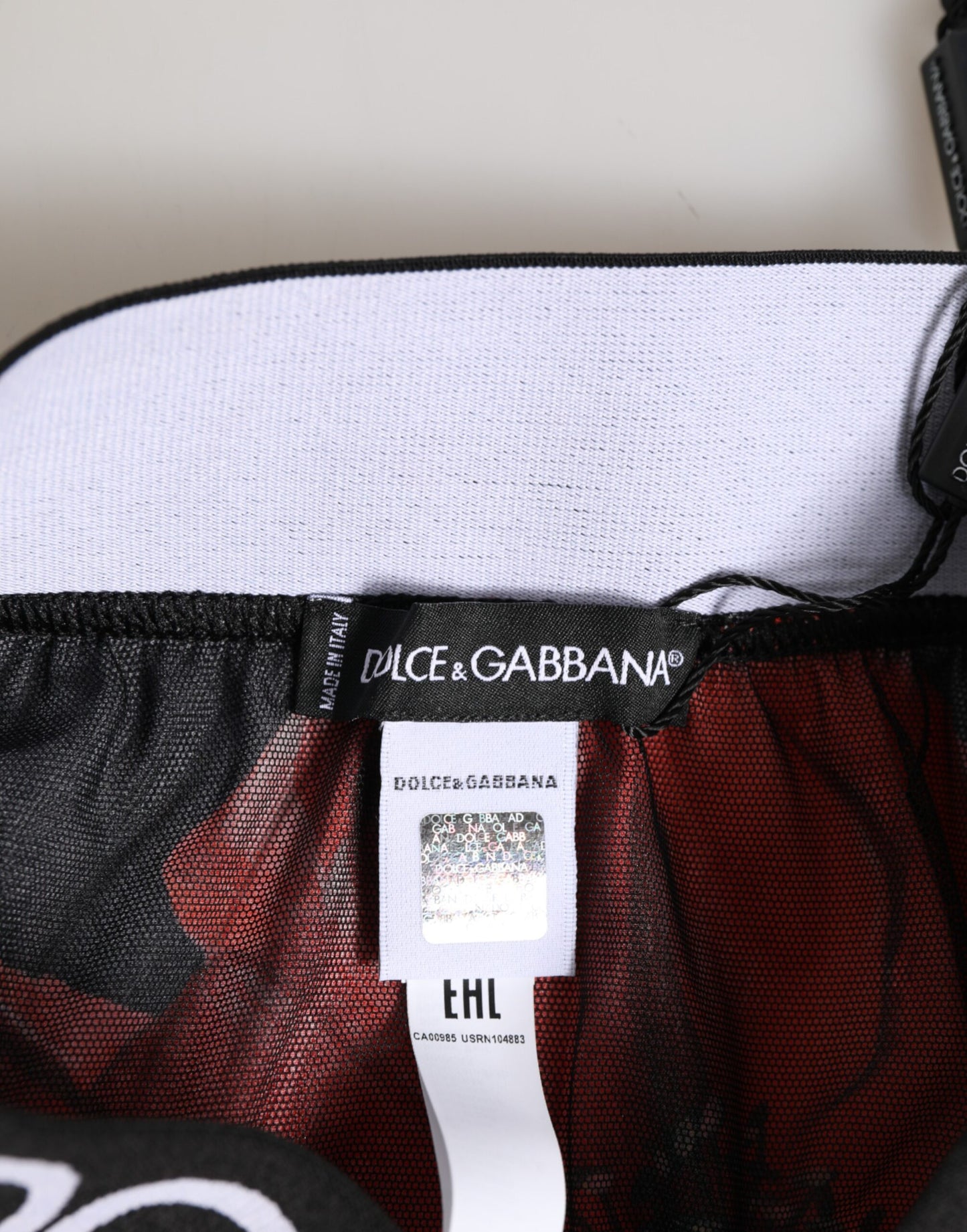 Ropa Interior Bragas de Seda Negra Floral de Talle Alto Dolce & Gabbana