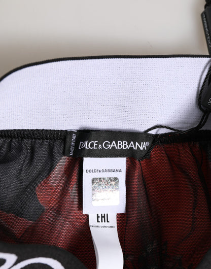 Ropa Interior Bragas de Seda Negra Floral de Talle Alto Dolce & Gabbana