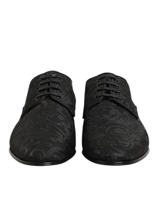 Zapatos de vestir Derby de cordones Dolce & Gabbana de brocado negro para hombre