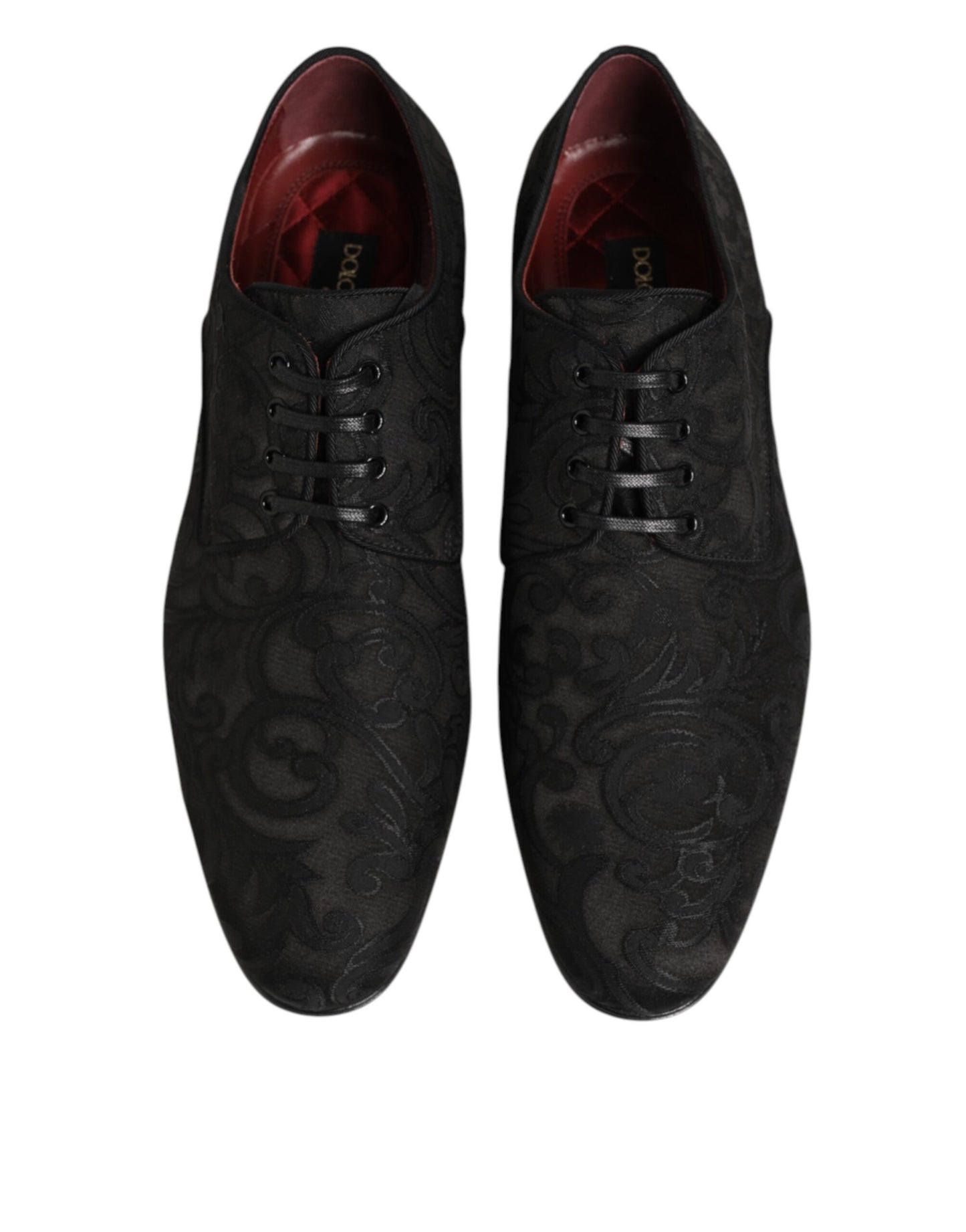 Zapatos de vestir Derby de cordones Dolce & Gabbana de brocado negro para hombre