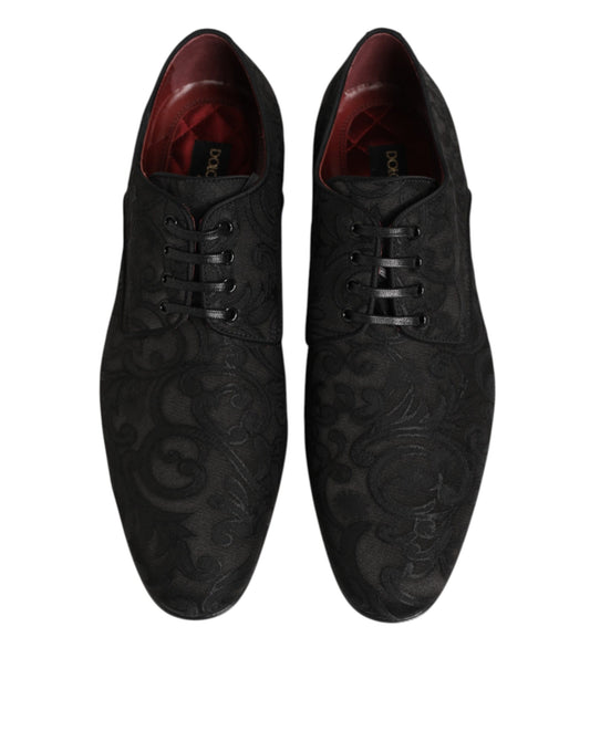 Zapatos de vestir Derby de cordones Dolce & Gabbana de brocado negro para hombre