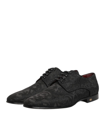 Zapatos de vestir Derby de cordones Dolce & Gabbana de brocado negro para hombre