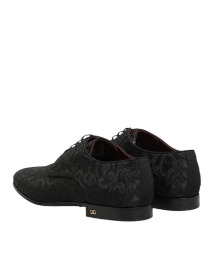 Zapatos de vestir Derby de cordones Dolce & Gabbana de brocado negro para hombre