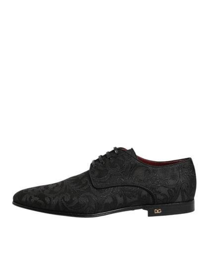Zapatos de vestir Derby de cordones Dolce & Gabbana de brocado negro para hombre