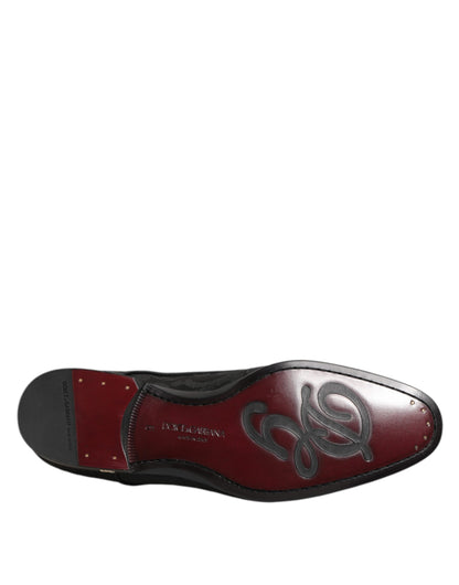 Zapatos de vestir Derby de cordones Dolce & Gabbana de brocado negro para hombre