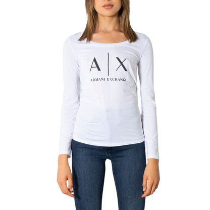 Camiseta de manga larga blanca de algodón Armani Exchange