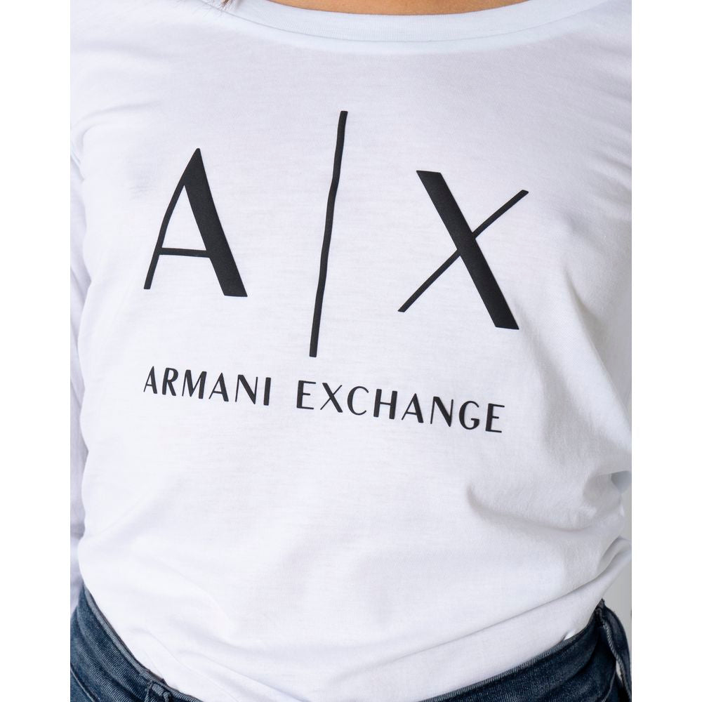 Camiseta de manga larga blanca de algodón Armani Exchange