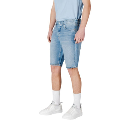 Calvin Klein Jeans Bermuda de algodón azul