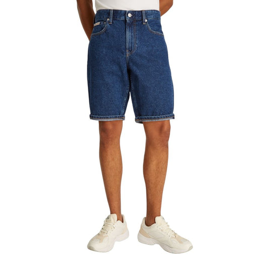 Calvin Klein Jeans Bermuda de algodón azul