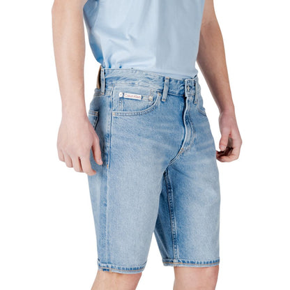 Calvin Klein Jeans Bermuda de algodón azul