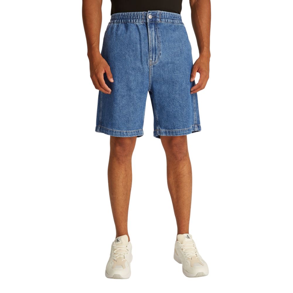 Calvin Klein Jeans Bermuda de algodón azul
