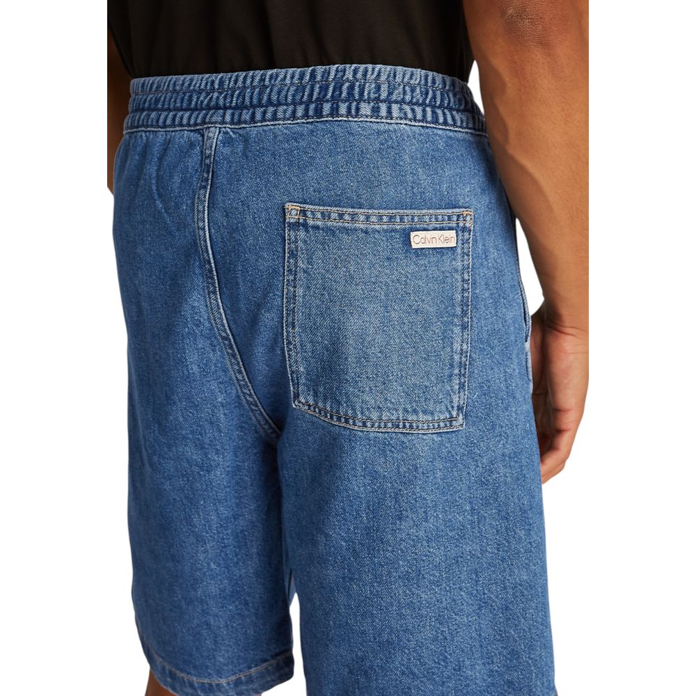 Calvin Klein Jeans Bermuda de algodón azul