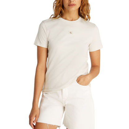 Camiseta Calvin Klein Jeans beige de algodón reciclado
